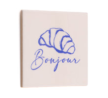 Tegeltje bonjour croissant - keramiek 10,5x10,5x0,5cm