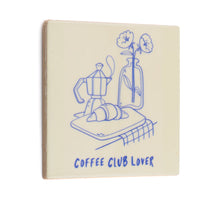 Tegeltje coffee club lover - keramiek 10,5x10,5x0,5cm