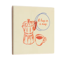 Tegeltje hug in a mug - keramiek 10,5x10,5x0,5cm