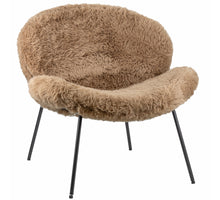 Fauteuil Lotta in stof pluche taupe 72x75x75cm