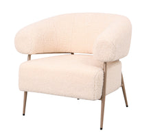 Fauteuil Zola in stof plush wit 74x74x86cm