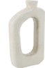 Houten donut vaas wit 18x6x31cm