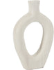 Houten donut vaas wit 17,5x5x27,5cm