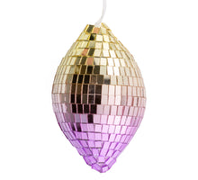 Kersthanger discobal 12cm paars/geel