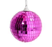 Set van 6 discoballen 8cm fuchsia