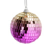 Set van 6 discoballen 8cm roze/geel