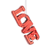 Kersthanger disco LOVE 12cm rood